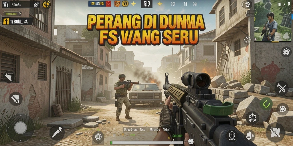 Tampilan gameplay menegangkan dari game FPS 11BOLA.