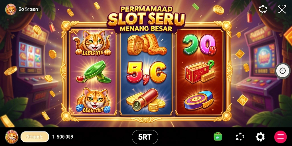 Tampilan gameplay Slot 5RT yang menarik dan penuh warna.