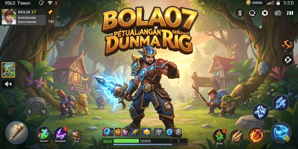 Screenshot gameplay RPG menampilkan pertempuran epik di BOLA07.