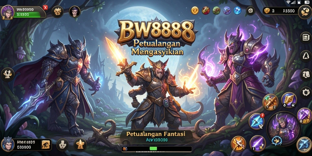Tampilan gameplay BW888 yang menegangkan dalam pertarungan RPG.