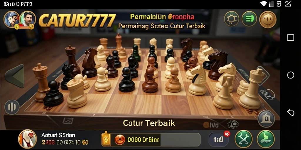 Tampilan gameplay strategis catur di CATUR777.