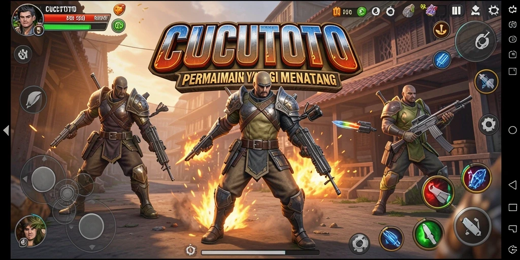 Tangkapan layar utama CUCUTOTO menampilkan aksi gameplay strategi yang mendebarkan.