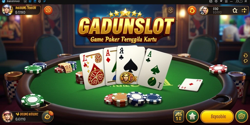 Tampilan utama gameplay Poker di GADUNSLOT yang menarik.