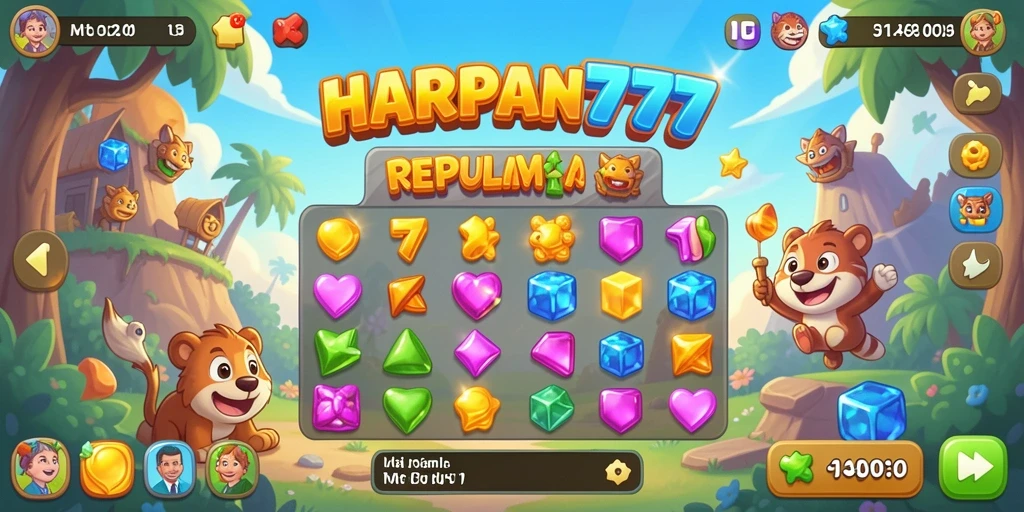 Screenshot gameplay HARAPAN777 dengan aksi Match-3 yang seru.