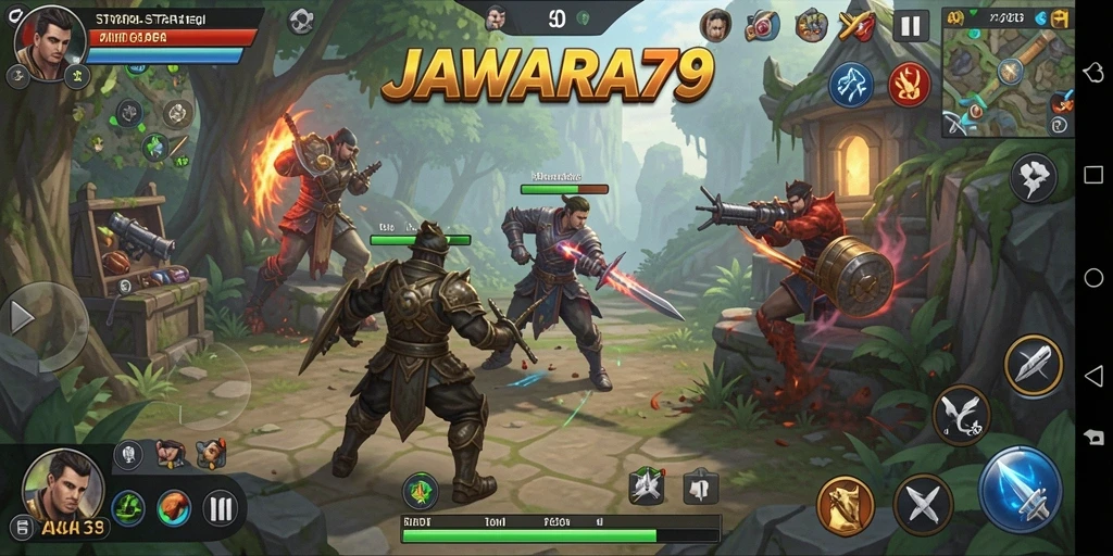 Screenshot JAWARA79 menampilkan aksi pertempuran strategi yang mengasyikkan.