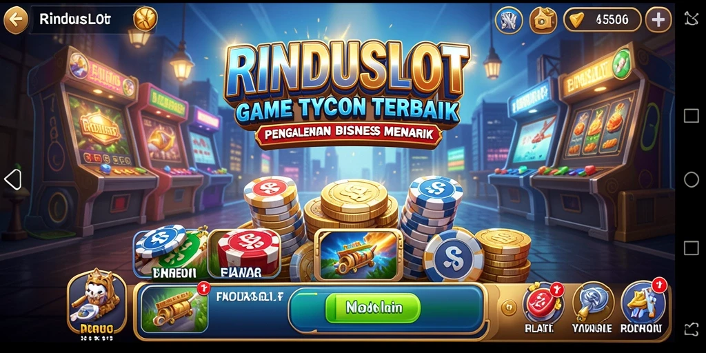 Screenshot gameplay RINDUSLOT menampilkan keseruan manajemen bisnis Tycoon.