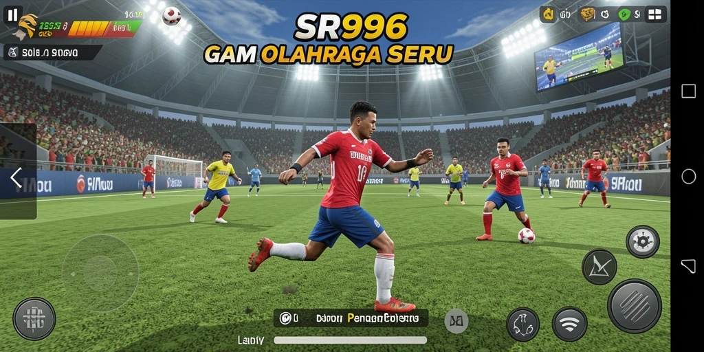 Screenshot utama SR996 menampilkan asyiknya gameplay olahraga yang kompetitif.