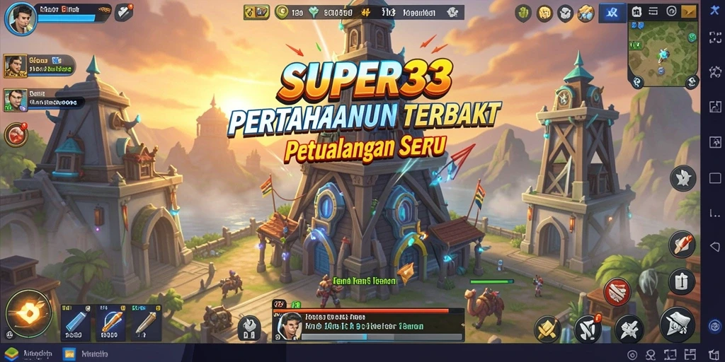 Tangkapan layar menampilkan gameplay menegangkan dari SUPER33 Tower Defense.