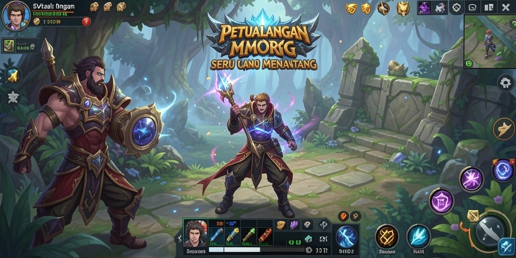 Tangkapan layar menampilkan aksi seru dalam SVIP2 MMORPG.
